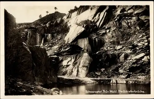 Ak Bad Blankenburg in Thüringen, Schieferbrüche im Schwarzatal