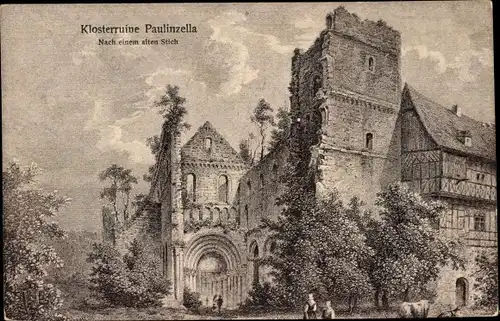 Ak Paulinzella Rottenbach Königsee in Thüringen, Klosterruine
