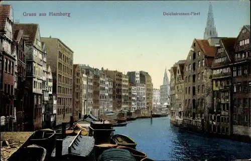 Ak Hamburg Mitte Altstadt, Deichstraßen-Fleet