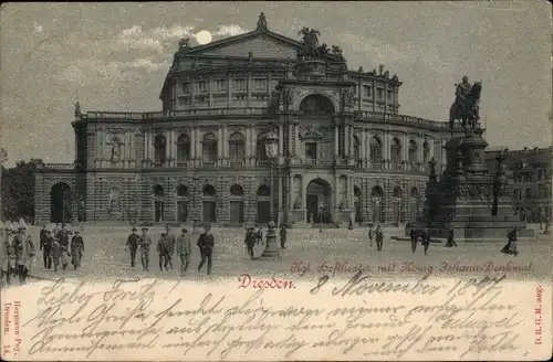 Ak Dresden Altstadt, Königliches Hoftheater, König Johann-Denkmal