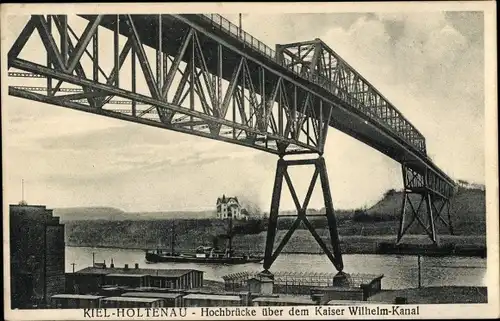 Ak Holtenau Kiel, Hochbrücke, Kaiser Wilhelm-Kanal