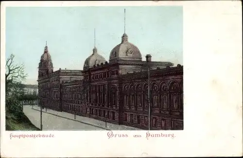 Ak Hamburg Mitte Altstadt, Hauptpostgebäude