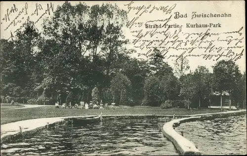 Ak Bad Zwischenahn in Oldenburg, Strand Partie, Kurhaus-Park