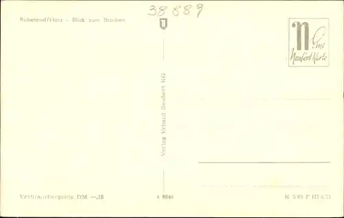 Ak Rübeland Oberharz am Brocken, Gesamtansicht, Blick zum Brocken