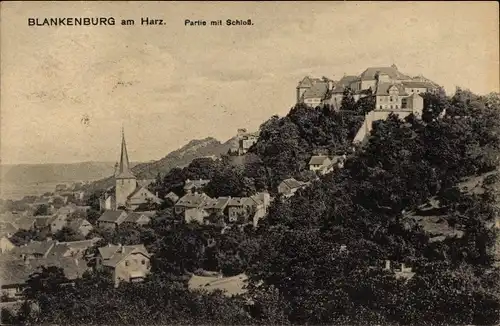 Ak Blankenburg am Harz, Teilansicht, Schloss