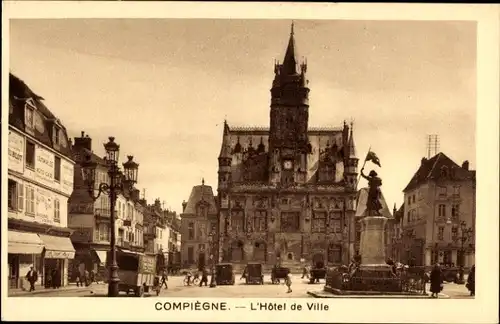 Ak Compiègne Oise, Rathaus