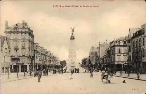 Ak Reims-Marne, Place d’Erion in Fentaine Subé