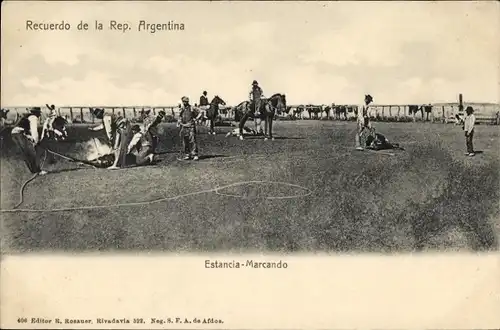 Ak Argentinien, Estancia Marcando, Reiter