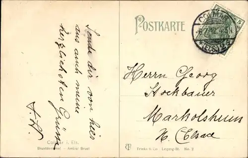 Ak Colmar Kolmar Elsass Haut Rhin, Brustdenkmal