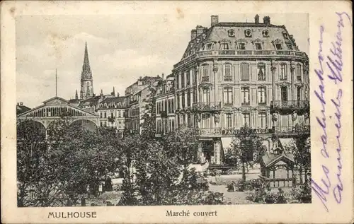 Ak Mulhouse Mülhausen Elsass Haut Rhin, Marché couvert