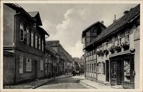 Ak Salzgitter in Niedersachsen, Straßenpartie, Rathaus, Geschäft