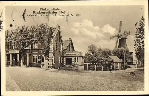 Ak Hamburg Mitte Finkenwerder, Finkenwerder Hof, Windmühle