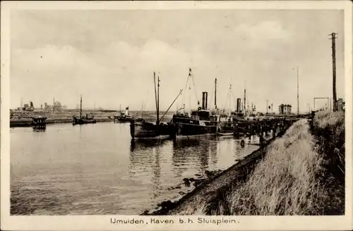 Ak IJmuiden Ymuiden Velsen Nordholland, Hafen, Sluisplein