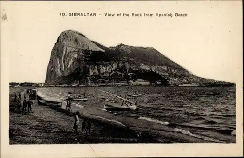 Ak Gibraltar, The Rock from Spanish Beach