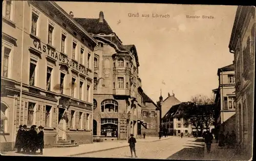 Ak Lörrach in Baden, Baseler Straße, Gasthaus zur Krone