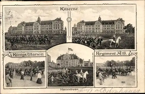 Ak Hannover in Niedersachsen, Kaserne, Königs Ulanen Regiment No. 13