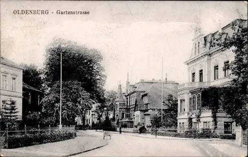 Ak Oldenburg im Großherzogtum Oldenburg, Gartenstraße