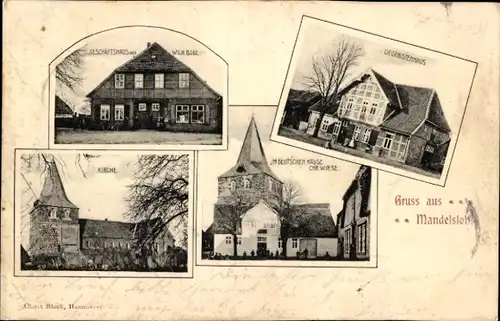 Ak Mandelsloh Neustadt am Rübenberge in Niedersachsen, Geschäftshaus Wilh. Bode, Organistenhaus