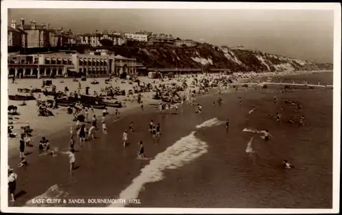 Ak Bournemouth Dorset England, East Cliff, Sands