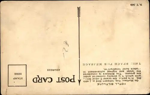 Ak New York City USA, Biltmore Hotel