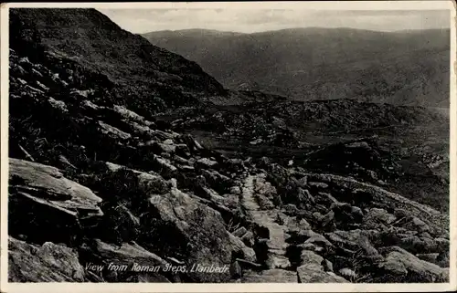 Ak Llanbedr Wales, Blick von der römischen Treppe