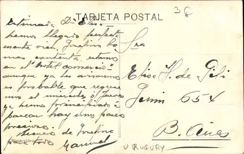 Ak Uruguay, Parkpartie, Brücke, Fluss