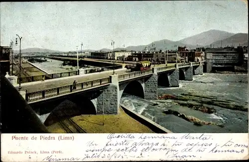 Ak Lima Peru, Steinbrücke