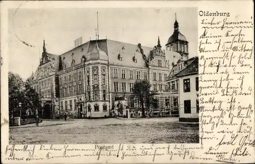 Ak Oldenburg im Großherzogtum Oldenburg, Postamt