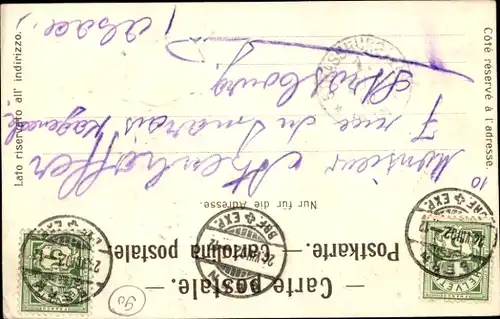 Präge Wappen Passepartout Ak Bern Stadt Schweiz, Panorama, Alpen, Brücke