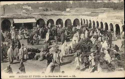 Ak Maghreb, Scènes et Types, Le Marché au Bois mort