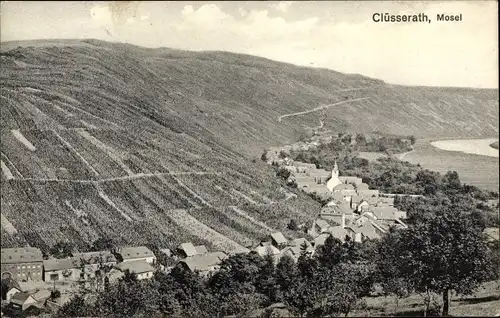 Ak Klüsserath an der Mosel, Ortspanorama