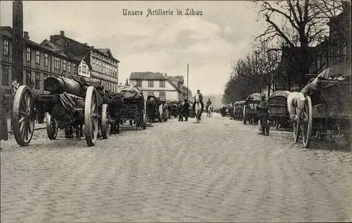 Ak Liepaja Libau Lettland, Unsere Artillerie