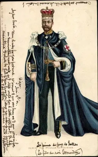 Präge Litho The Prince of Wales, König Georg V von Großbritannien