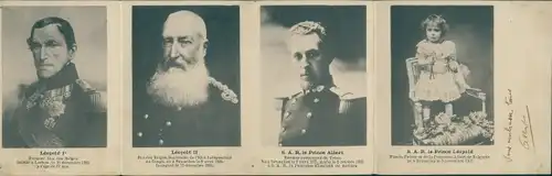 Klapp Ak Leopold I., Leopold II., Prince Albert, Prince Leopold, Belgisches Königshaus