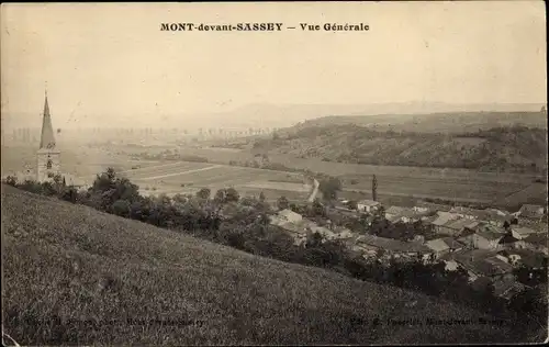 Ak Mont Devant Sassey Meuse, Vue generale