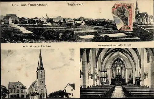 Ak Oberhausen an der Nahe, katholische Kirche, Inneres, Pfarrhaus