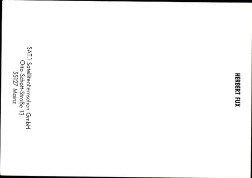 Ak Schauspieler Herbert Fux, Portrait, Autogramm, Sat 1, Hut