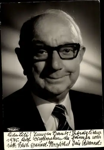 Ak Schauspieler Richard Eybner, Portrait, Autogramm