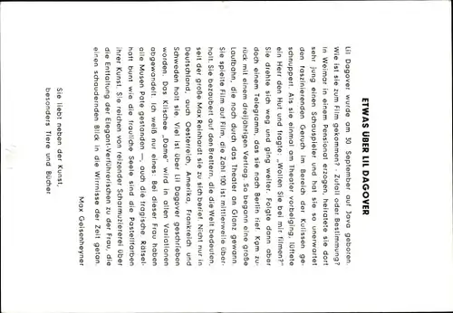 Ak Schauspielerin Lil Dagover, Portrait, Autogramm