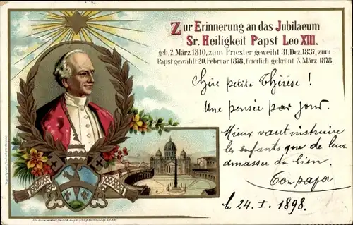 Litho Jubiläum Sr. Heiligkeit Papst Leo XIII, Vatikan