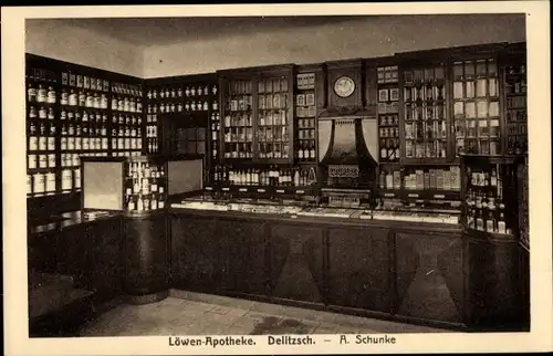 Ak Delitzsch in Sachsen, Löwen-Apotheke