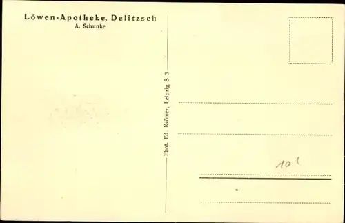 Ak Delitzsch in Sachsen, Löwen-Apotheke