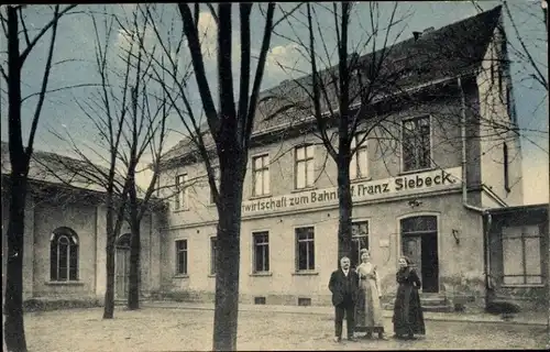 Ak Frankleben Braunsbedra im Saalekreis, Gasthof zum Bahnhof