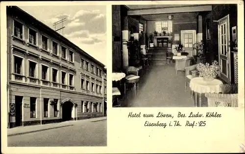 Ak Eisenberg in Thüringen, Hotel zum Löwen, Innenansicht