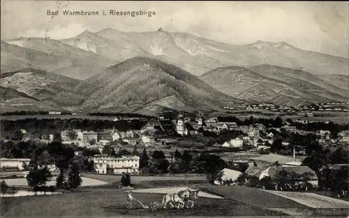 Ak Cieplice Śląskie Zdrój Bad Warmbrunn Riesengebirge Schlesien, Gesamtansicht