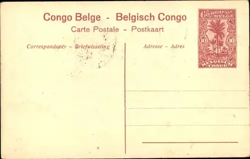 Ganzsachen Ak Belgisch-Kongo DR Kongo Zaire, Bas-Kongo-Eisenbahn, Brücke über den Pozo