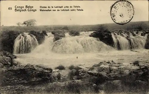 Ganzsachen Ak DR Kongo Zaire, Lubilash Falls in der Nähe von Tshala