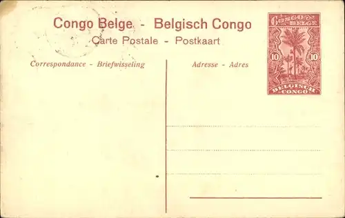 Ganzsachen Ak Belgisch Kongo Zaire, Totes Zebra, Jäger, Gewehr