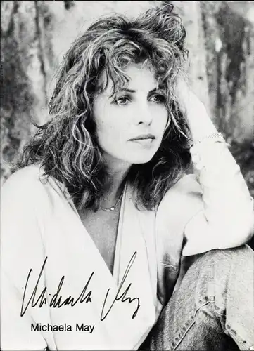 Ak Schauspielerin Michaela May, Portrait, Autogramm