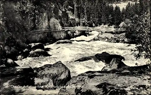 Ak Oetz Ötz in Tirol, Ötztaler Achstürze, Wellerbrücke